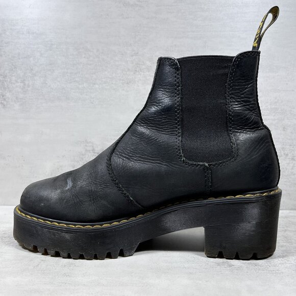 Dr Martens Rometty Leather Platform Chelsea Boots - Women's Size 8 - Black - Picture 5 of 10